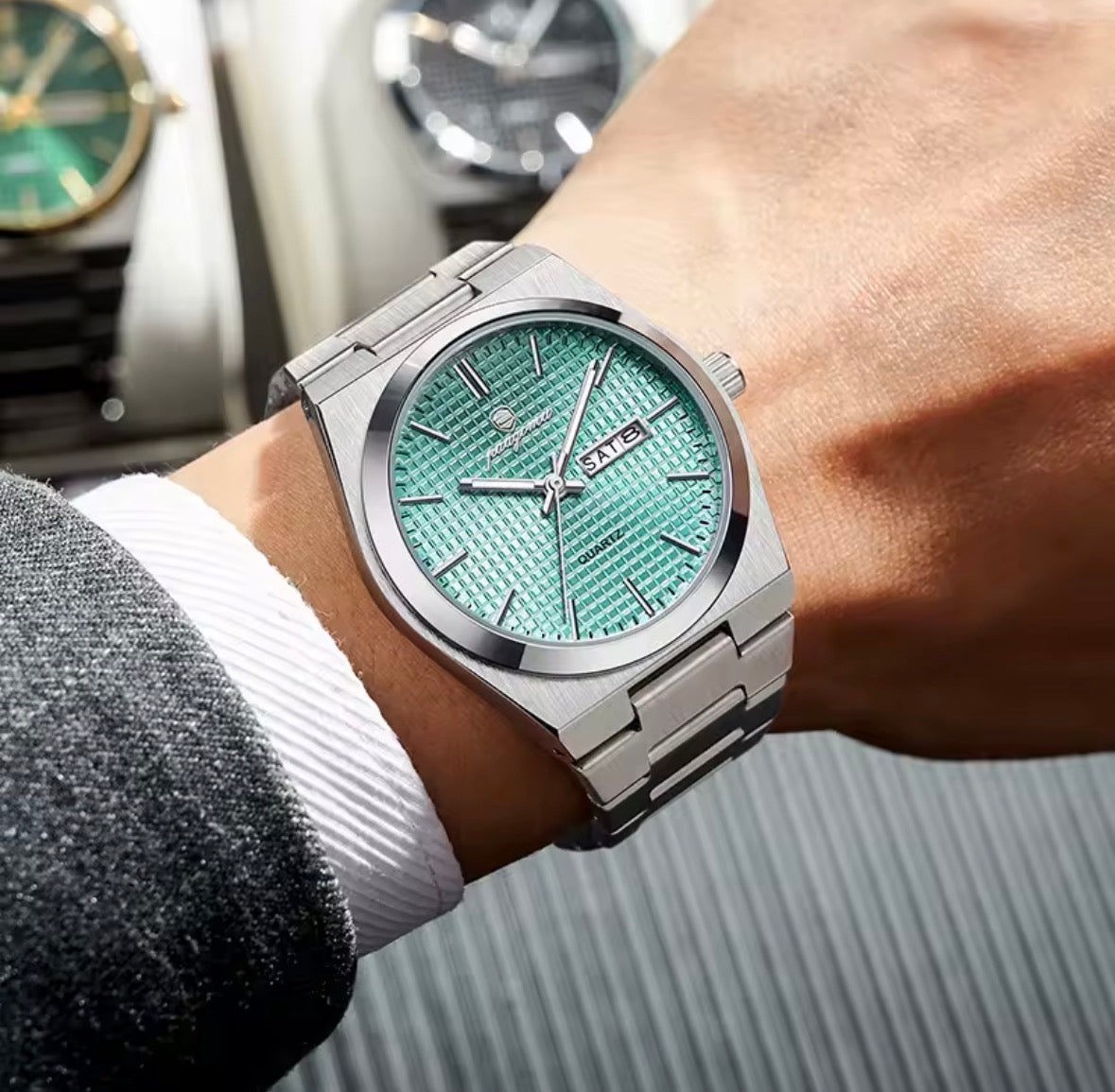 Luxury Men’s Stainless Steel Quartz Watch