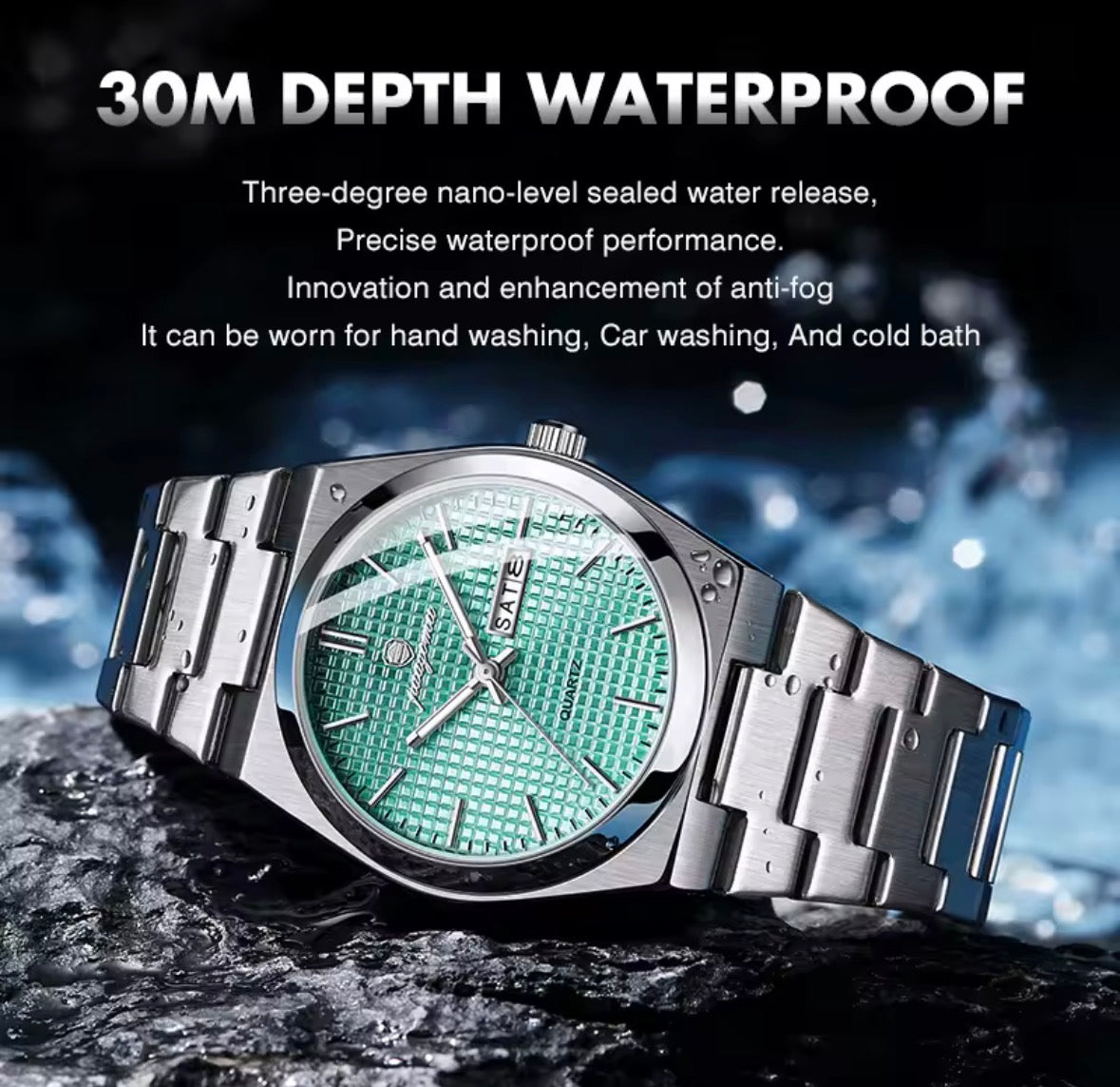 Luxury Men’s Stainless Steel Quartz Watch